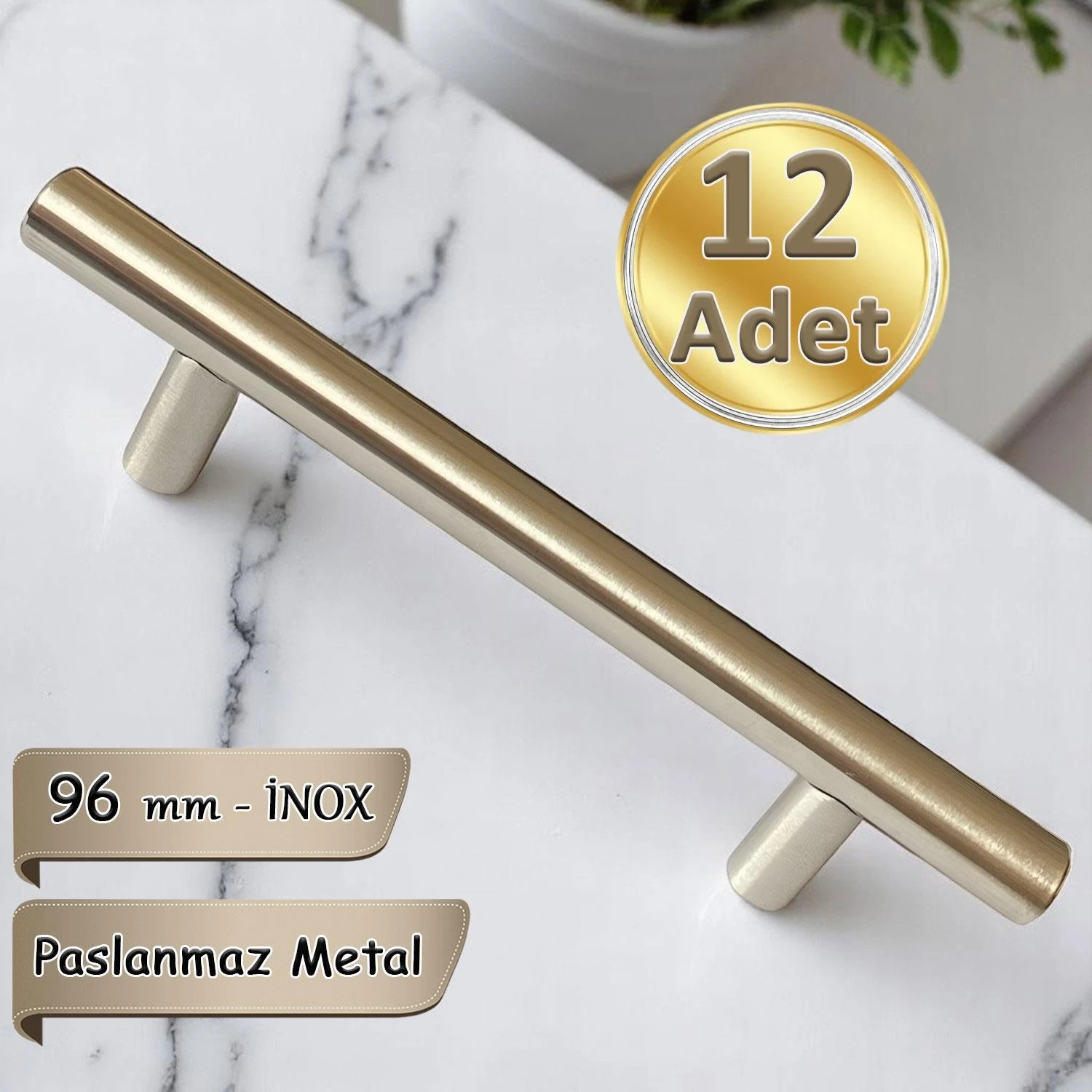 12 Adet Boy Kulp Inox 96 mm Kulp Mobilya Mutfak Dolabı Çekmece Dolap ...