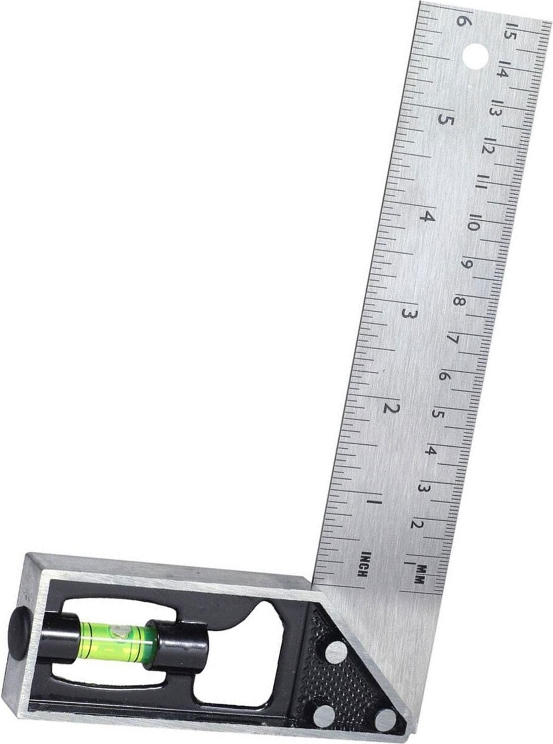 Su Terazili Açı Ölçer 15 cm 90° Cetvel Marangoz Gönye (03021)