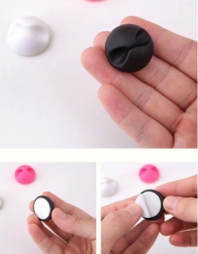 Büro Ev Ofis Düzeni Için 10PARÇA Siyah Beyaz Kablo Sabitleme Klips Seti