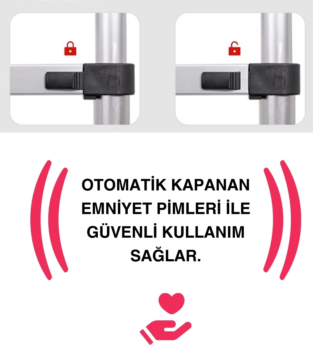 220 + 220 Cm. - 7+7 Basamaklı Teleskobik / Teleskopik Alüminyum A Tipi Merdiven