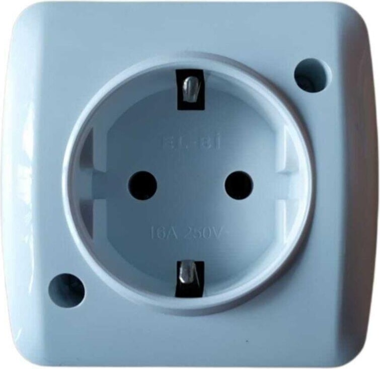 Sıva Üstü Topraklı Priz Beyaz