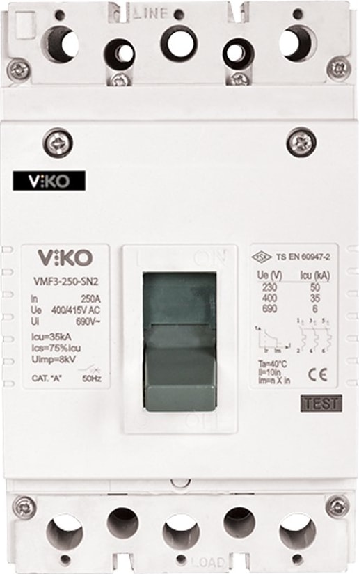 3X250 Amper 35KA Sabit Kompakt Şalter VMF3-250-SN2