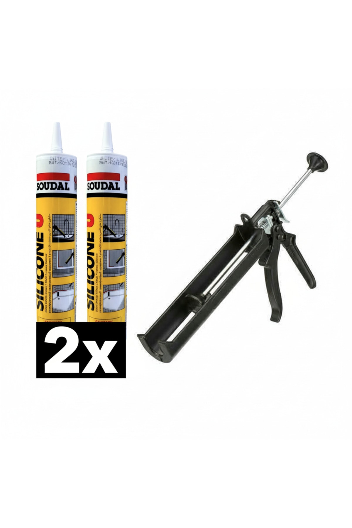 2X Soğuk Silikon 280 GR BEYAZ + SİLİKON TABANCASI