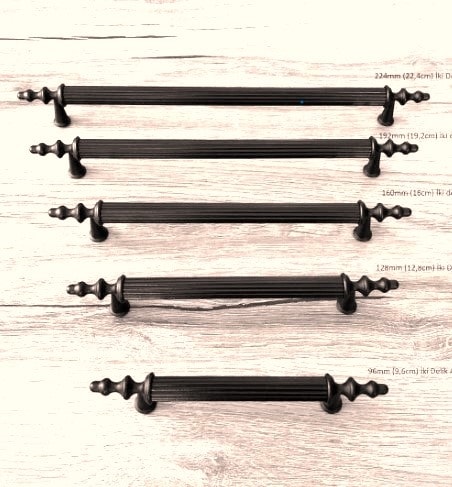 Mat Siyah Mobilya Dolap Mutfak Çekmece Kulpu 160 mm (16 Cm) 10 Adet