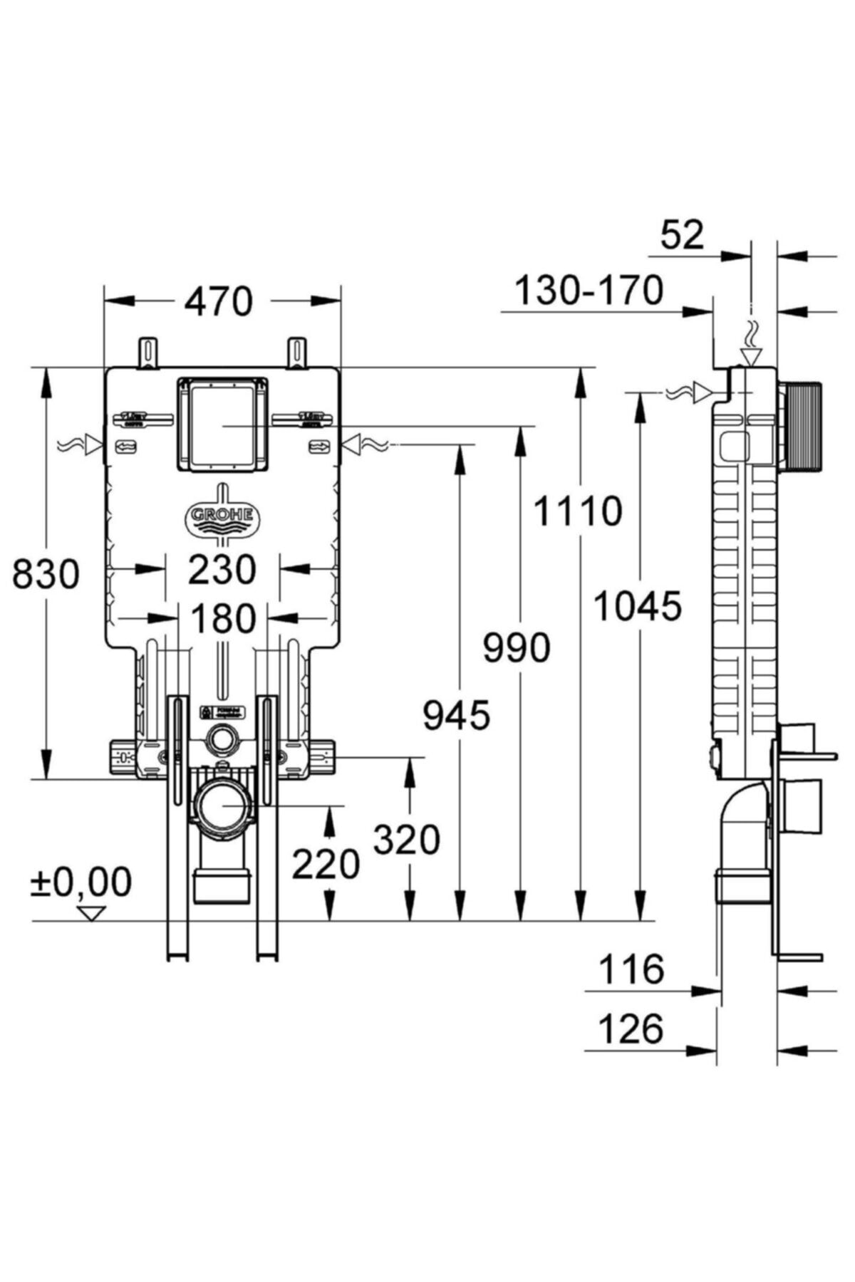 Uniset Gömme Rezervuar Pnömatik 13 Cm - 38642001
