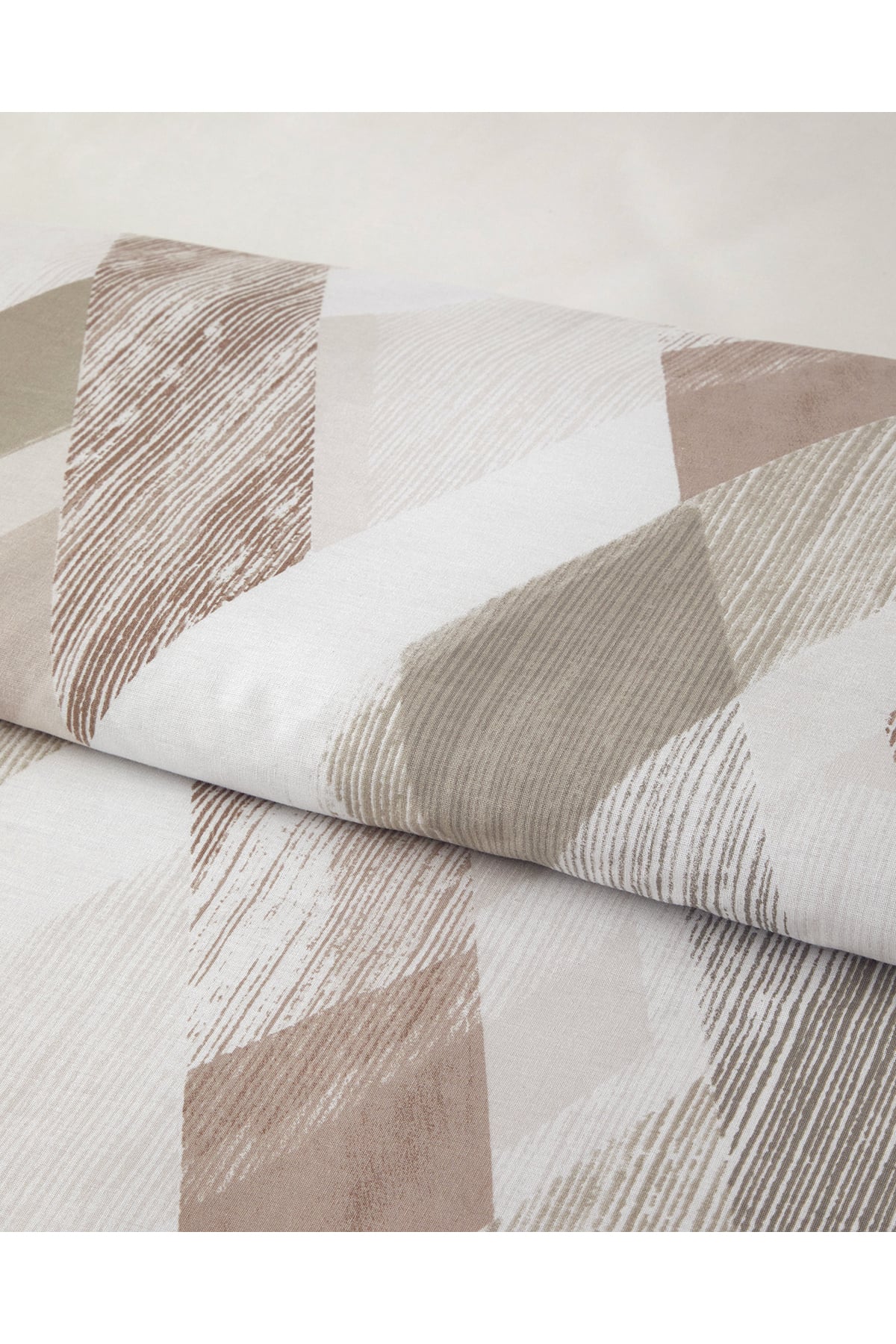 Modern Argyle Çift Taraflı Pamuk Tek Kişilik Nevresim Takımı 160x220 cm Bej