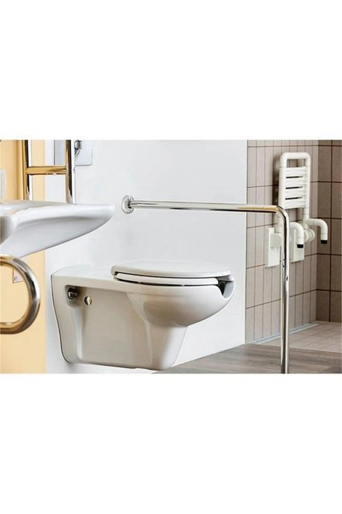 Bedensel Engelli Asma Klozet 1.Kalite (BD320.02) + Engelli Yavaş Kapanan Kapak 2'li Set