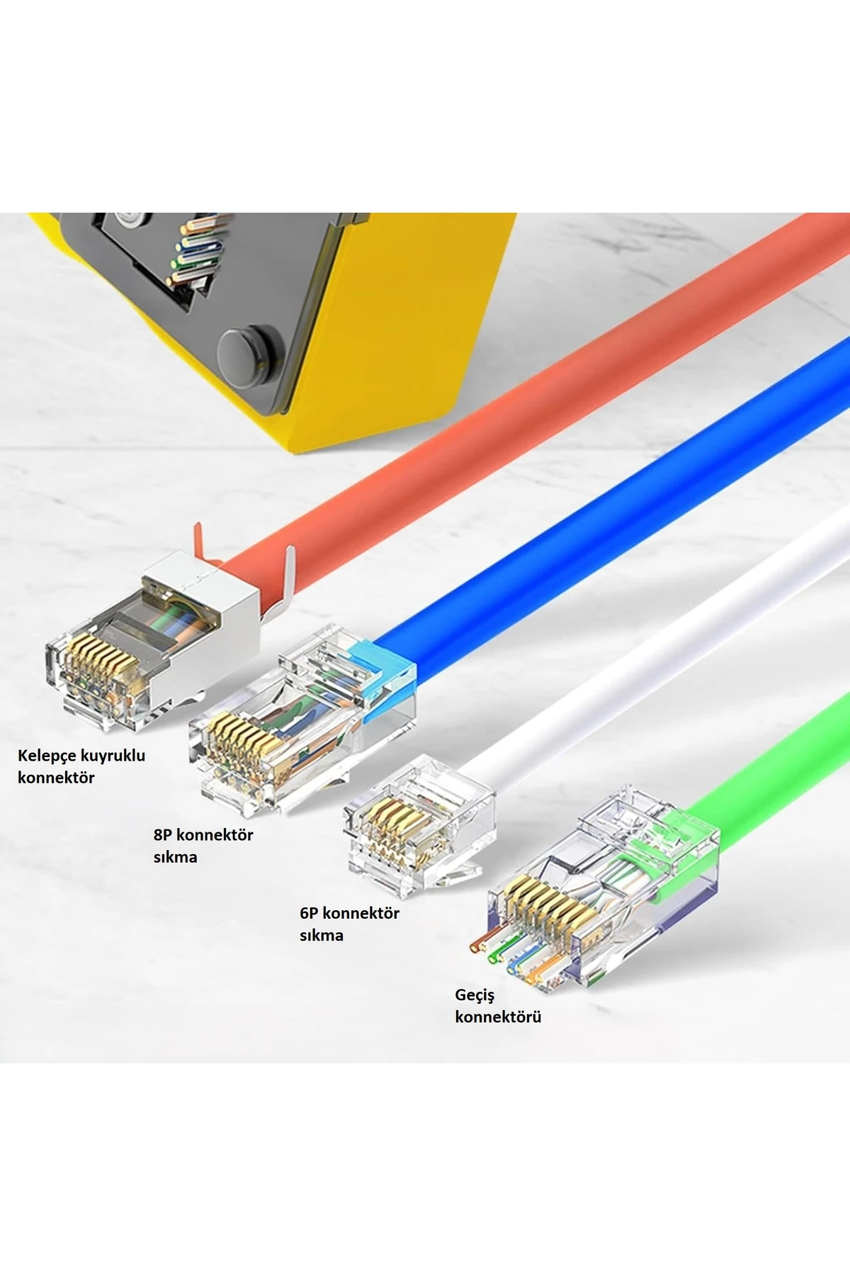 Cat5/Cat6/Cat7 Uyumlu Ağ Sıkma Pensesi RJ45 RJ11 Crimping Tool Kesme Sıyırma Sıkma 3'ü 1 Arada