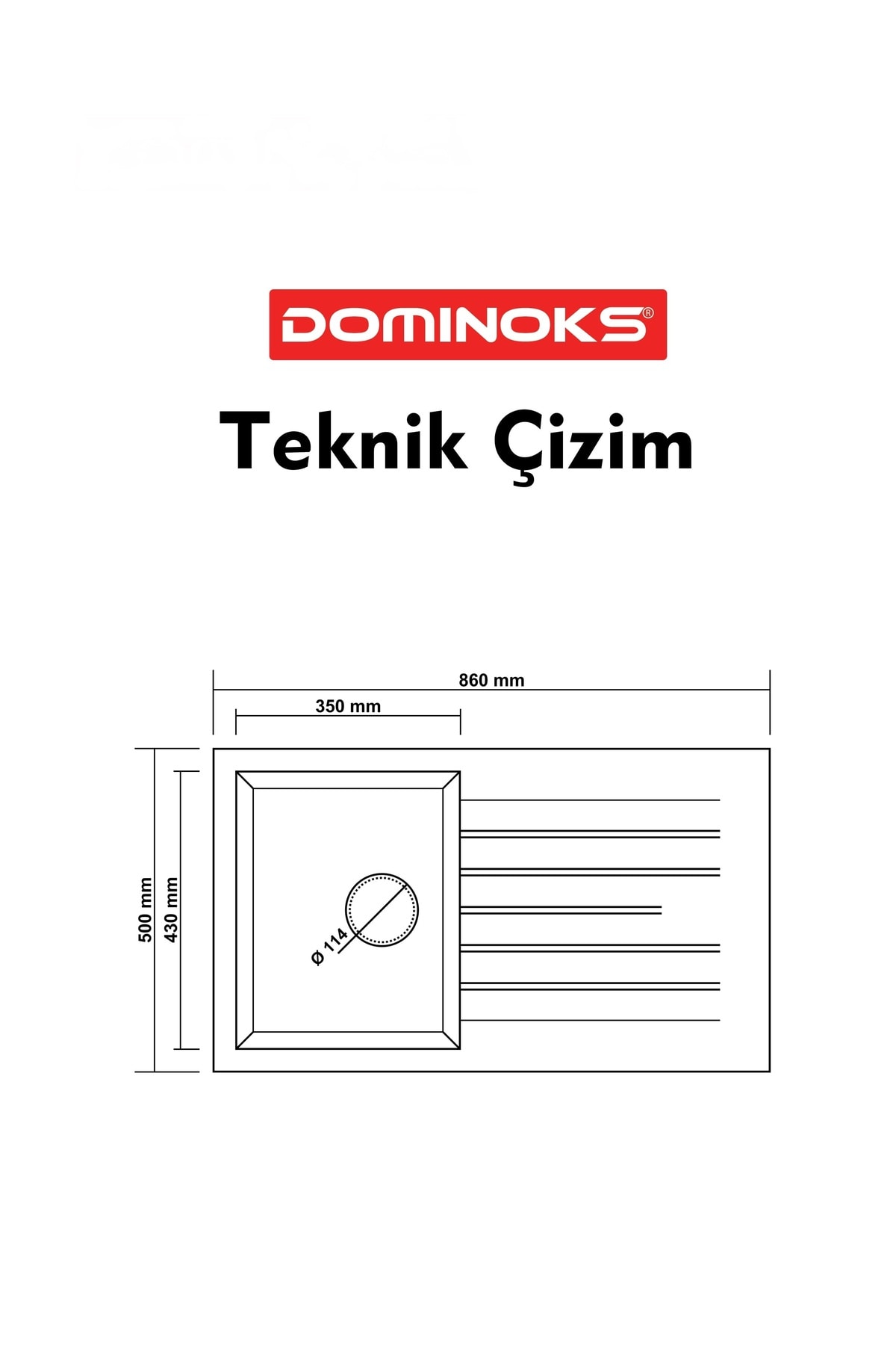 DOMİNOKS NİL 86 SİYAH 50X86 TEZGAH ÜSTÜ GRANİT EVYE