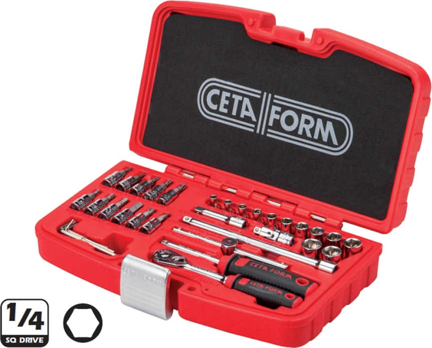 C00-35PH2 35 Parça 1/4” 6 Köşe Lokma Takımı -Plastik K.