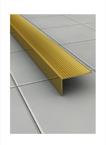 L Model Metal Merdiven Basamak Profili Çıtası Köşebent Bitim Profil Altın Gold Rengi 4CM*2CM*1,35M