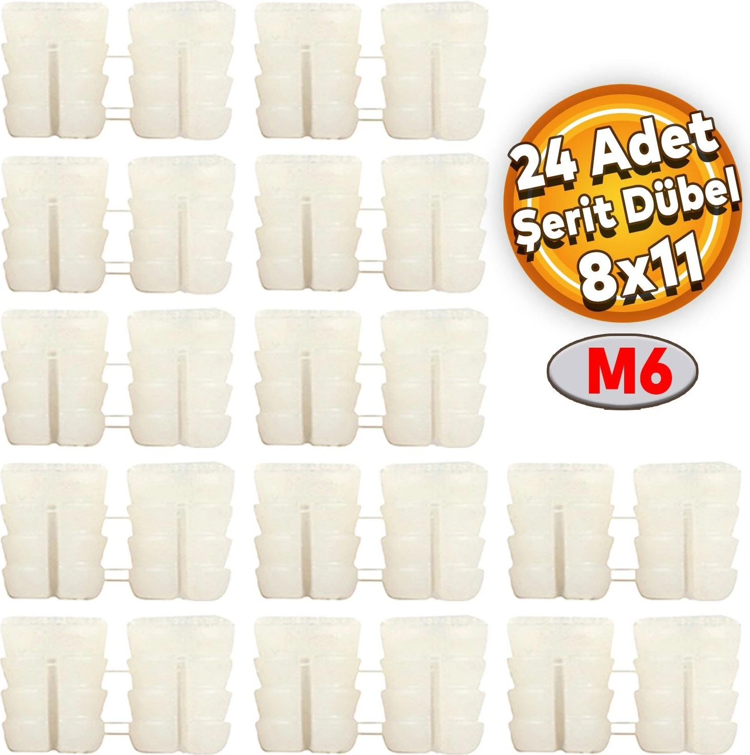 Şerit Dübel 8X11 Plastik M6 (24 Adet)