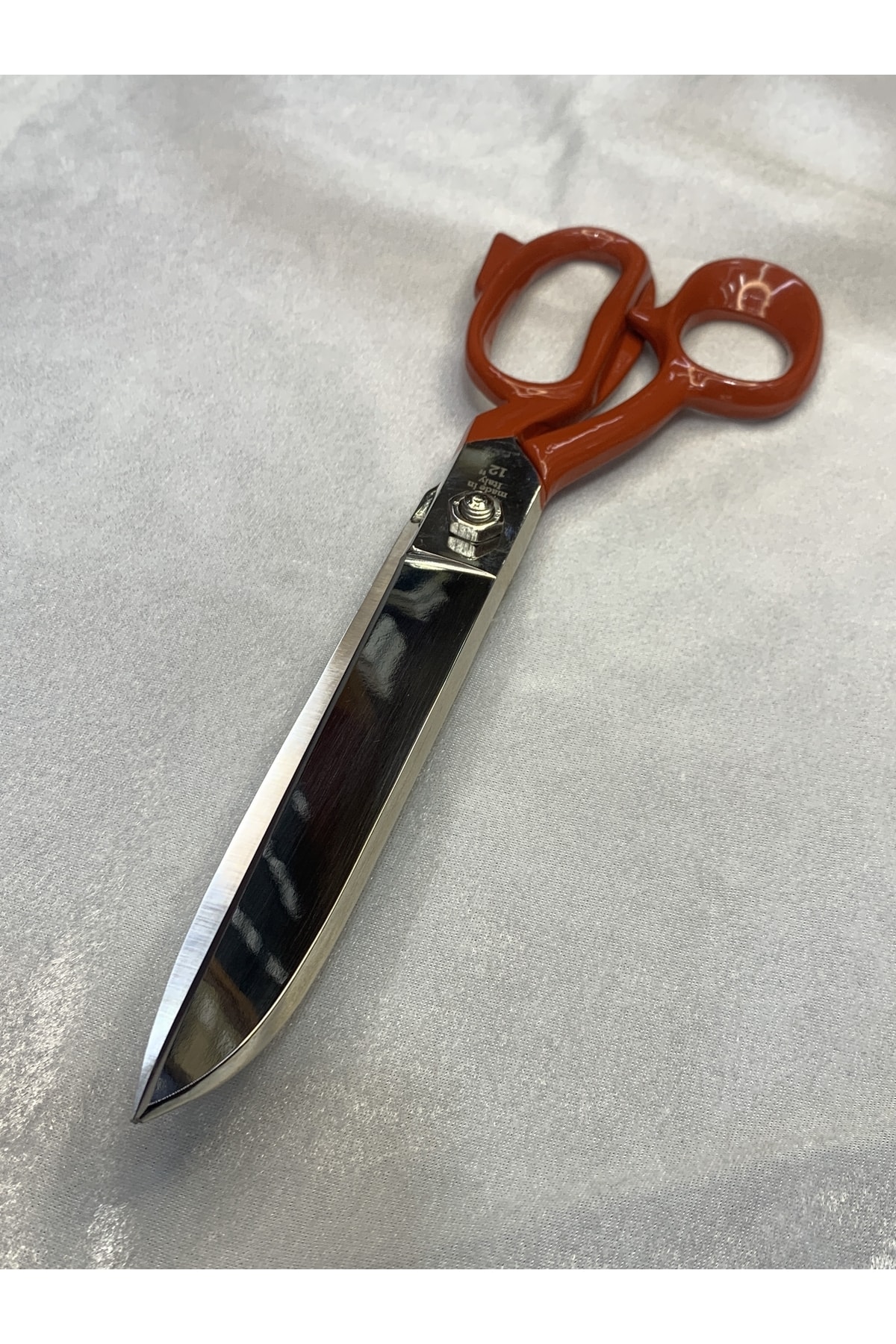 12 Inç Terzi Tekstil Makası Deri Ve Kumaş Kot Keser Makas 31 Cm Çelik Büyük Kırmızı Saplı