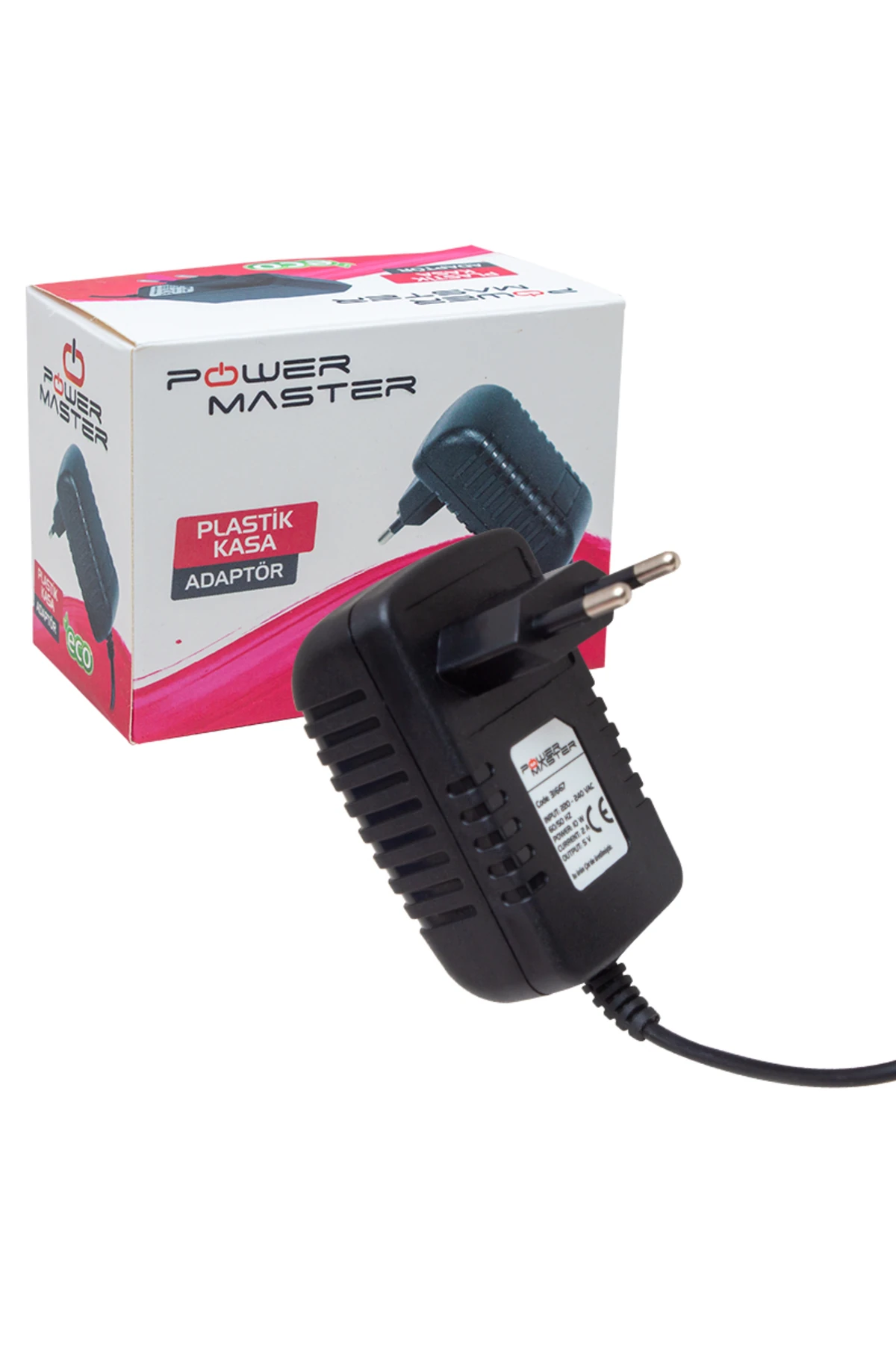 POWERMASTER PM-31667 5 VOLT 2 AMPER PLASTİK KASA PRİZ TİPİ ADAPTÖR 3.5*1.35 UÇ (ANDROID BOX İÇİN)