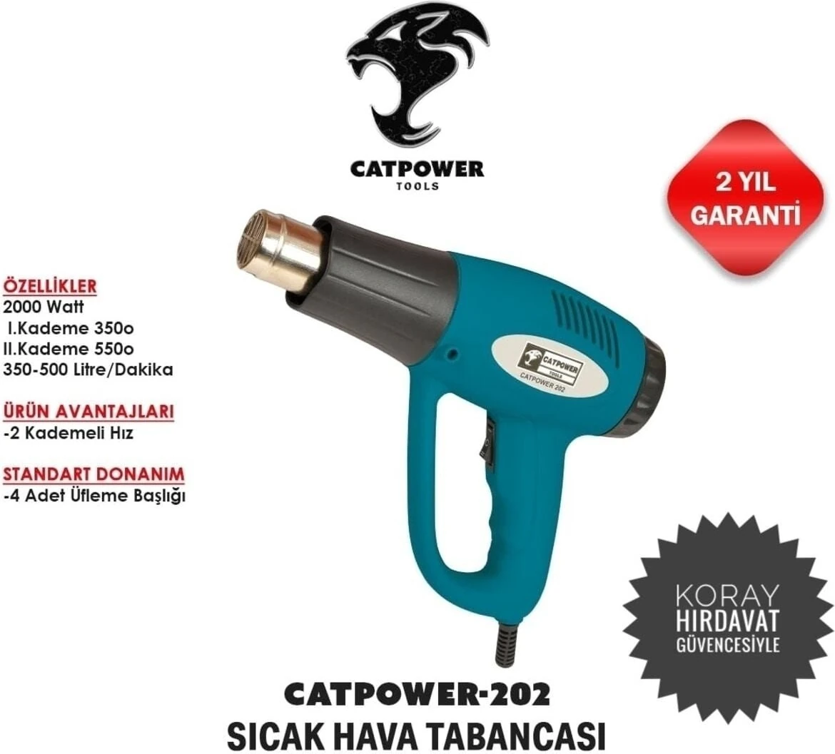 Catpower 202 Sıcak Hava Tabancası 2000 Watt (2 Yıl Garantili)