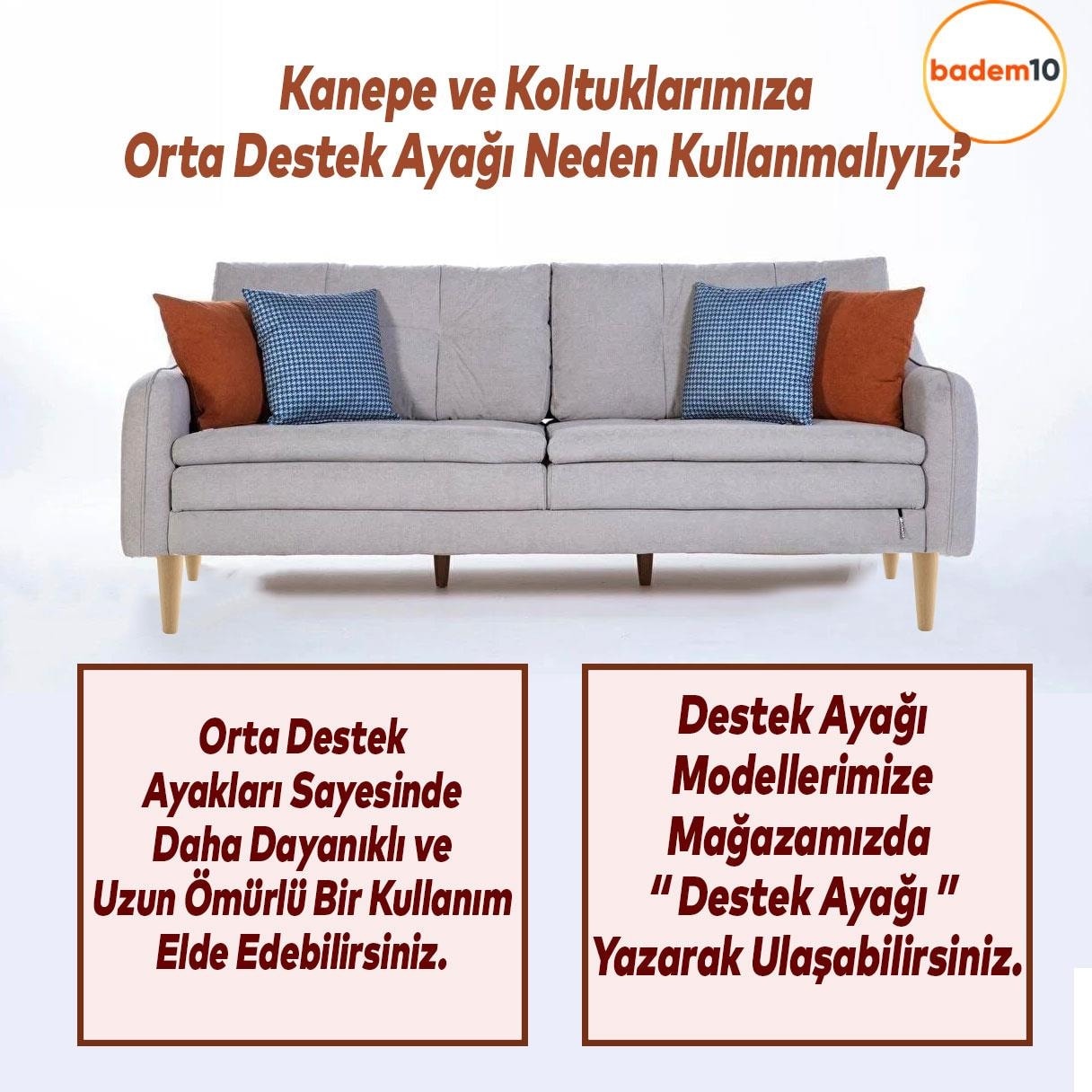 Ahşap (15 CM) Mobilya Koltuk Kanepe Ayağı Ayakları M8 Civatalı Bağlantı Aparatlı 4'lü Set