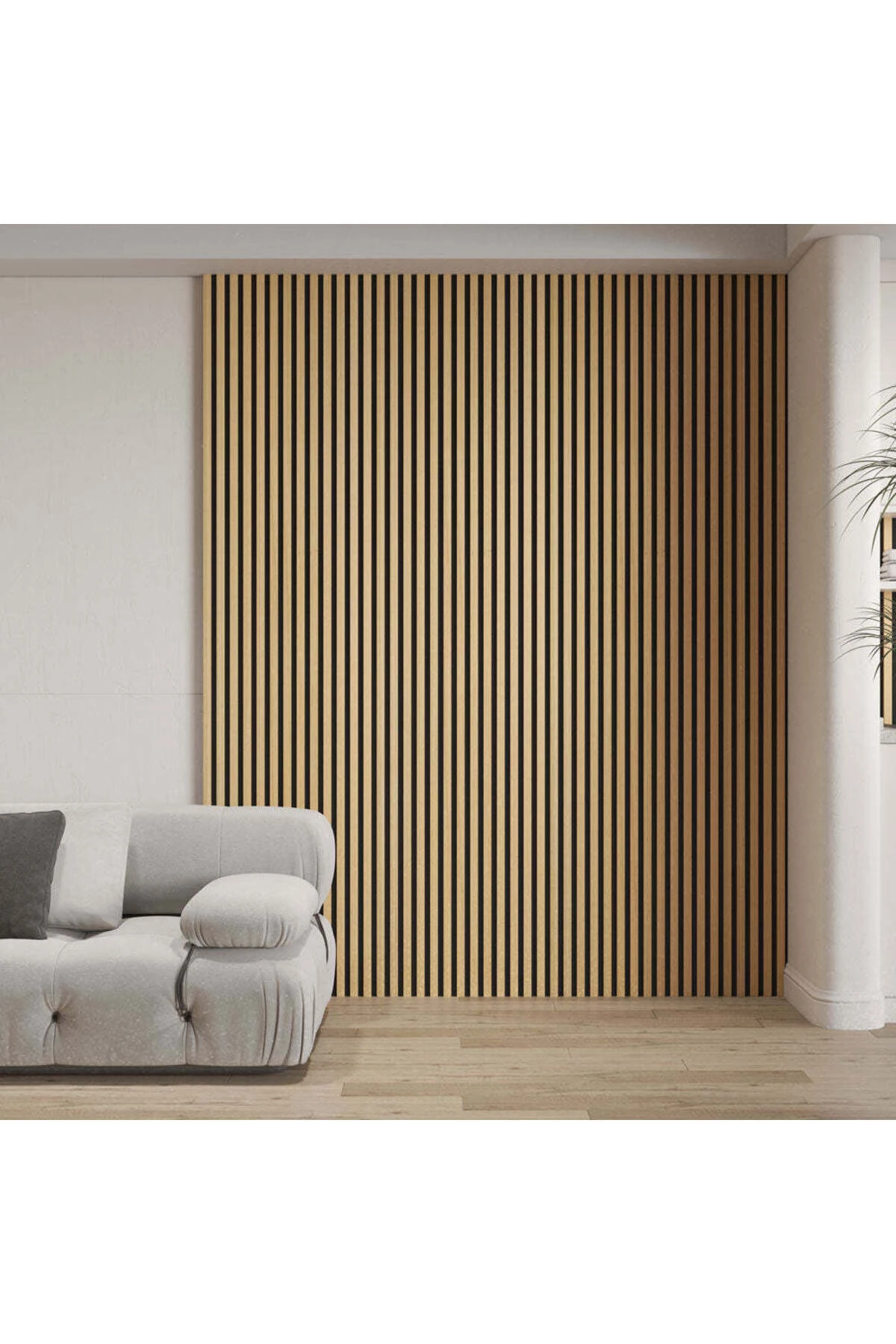 Vera 60x275 Cm Teak Plus Akustik Duvar Paneli / Mdf /4 Mm Keçe/ 9mm Çıta