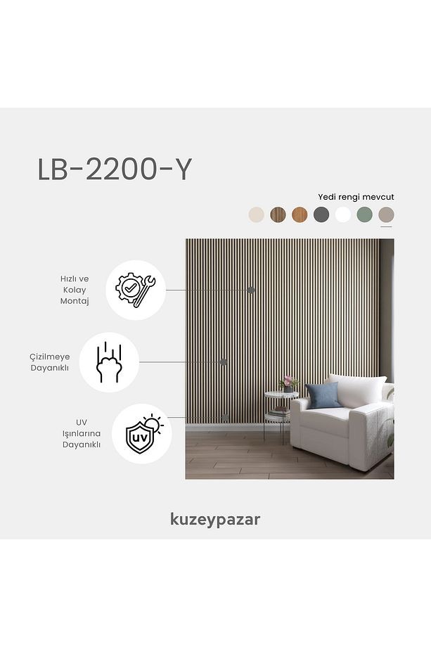 AGT Duvar Lambri Profili Lb 2200- SAHARA KREM