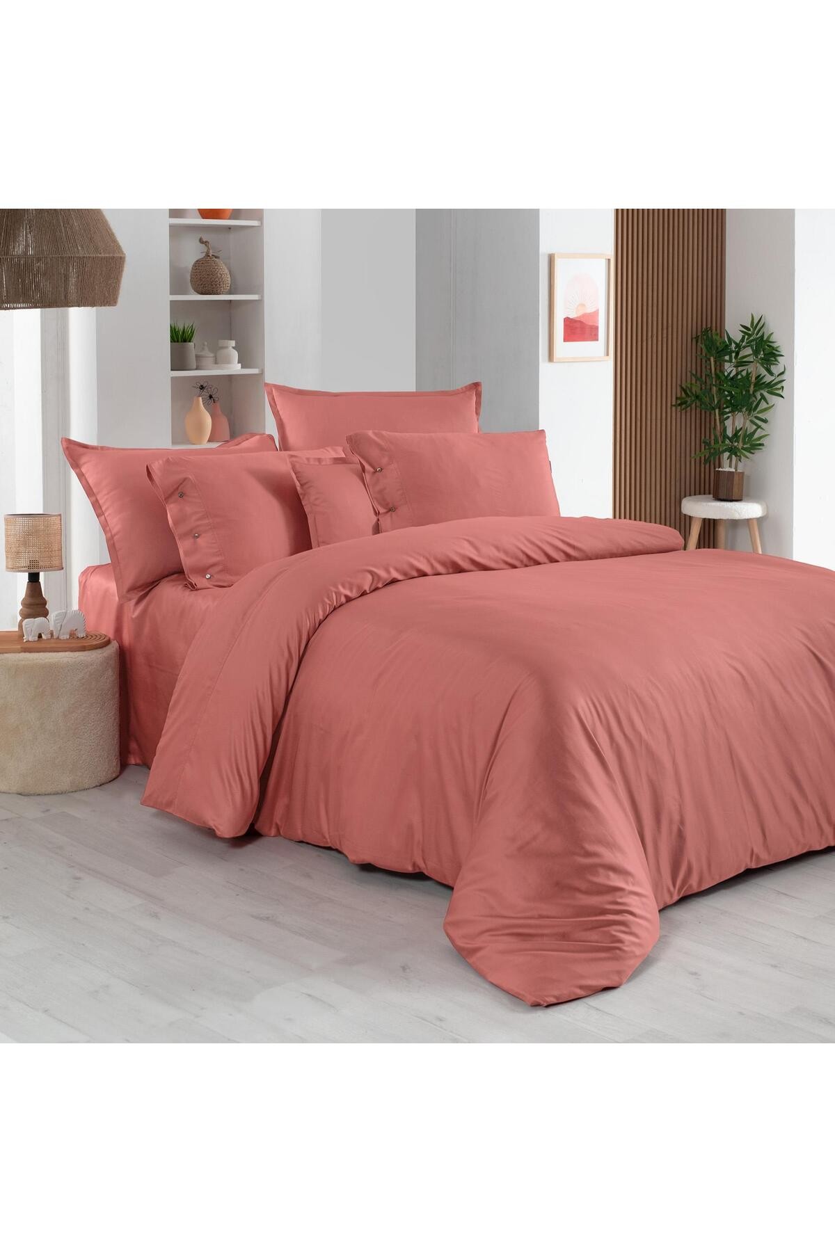 Monochrome Garnet %100 Pamuk Saten ''300 TC" Nevresim Takımı  ÇK v11