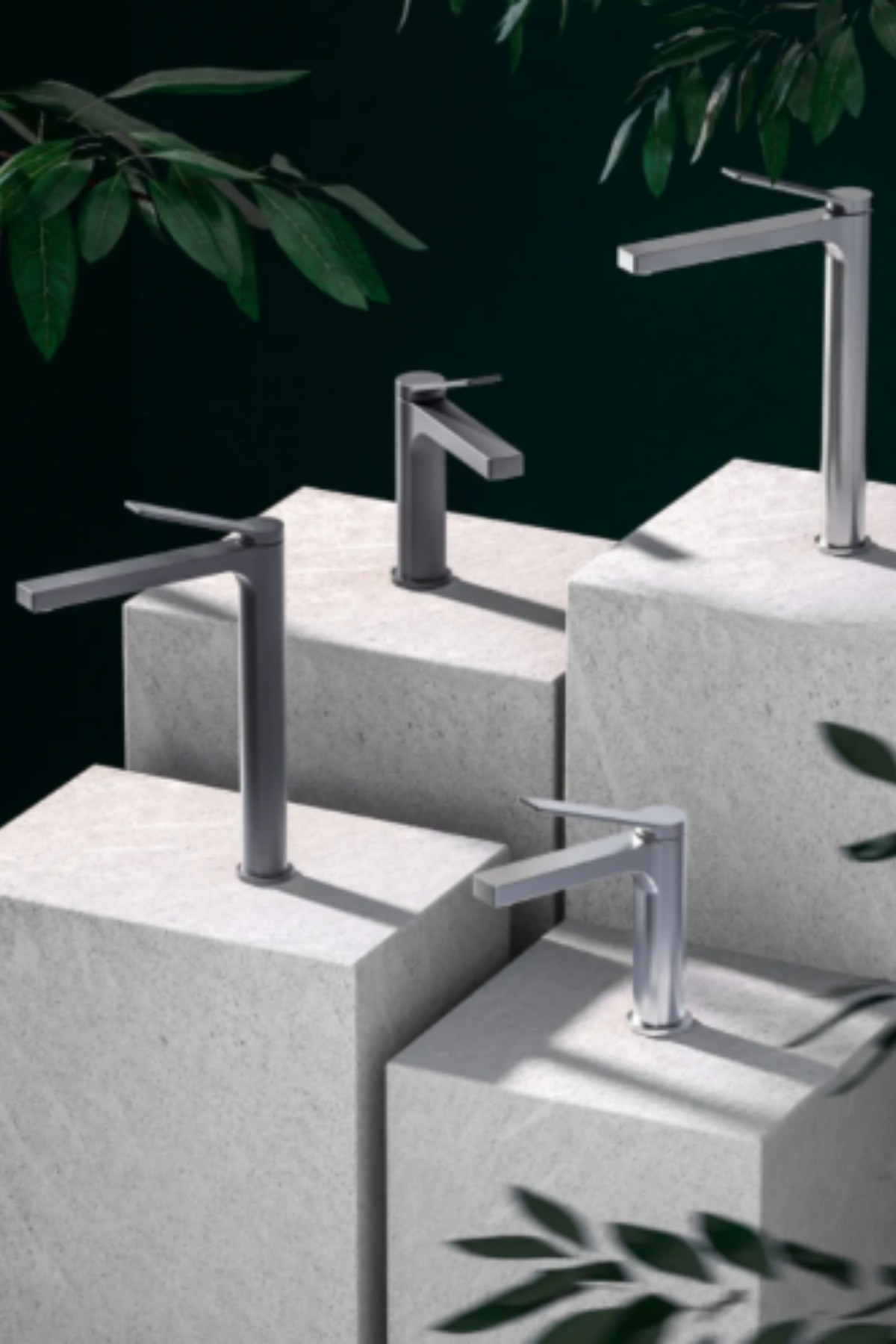 CREAVİT Ritmo Uzun Lavabo Armatürü Metalik Gri RT6500GR