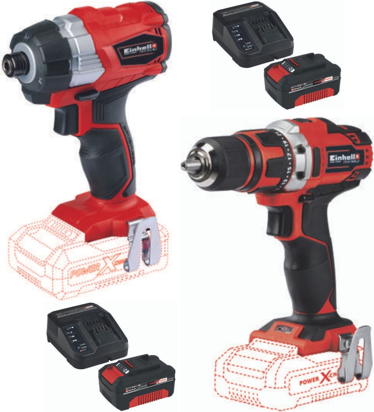Te-Cı 18 Bl Torklu Darbeli Vidalama Te-Cd 18/40 Matkap 2X4.0AH Akülü Set