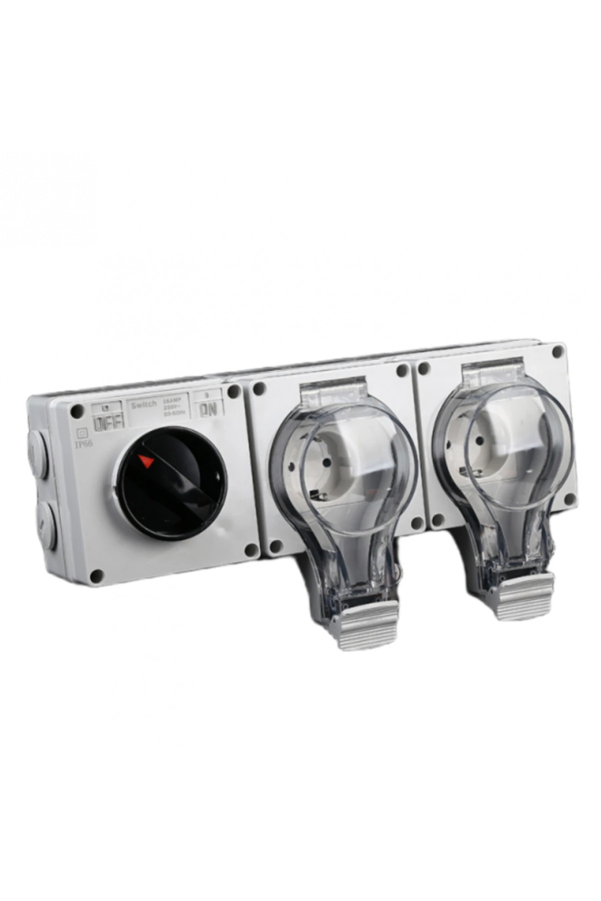 Su Geçirmez şalterli 2'li priz (IP 66)