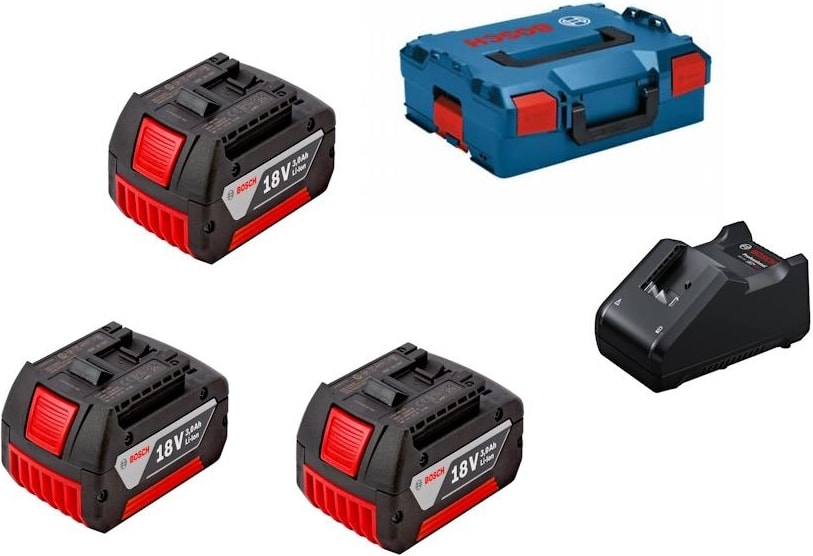 BOSCH Gba 18V 3X3AH + Gal 18V-40 + L-Box