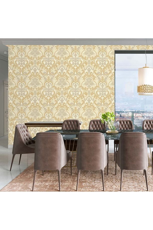 Ephes 1002-6 Damask büyük, Simli Duvar Kağıdı 10m²