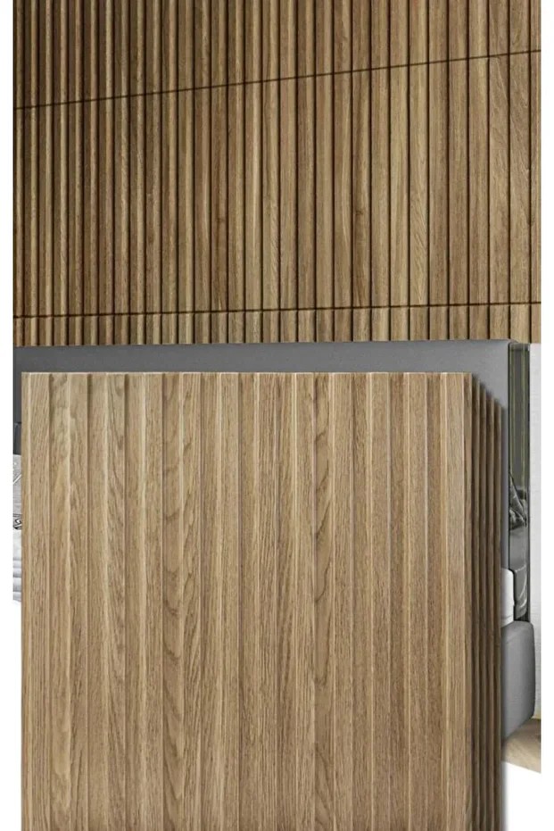 1m² (50cmx50cm 4 Adet)Kahverengi 3D ABS PVC Malzeme Dayanıklı Duvar Paneli Silinebilir Lambiri Panel