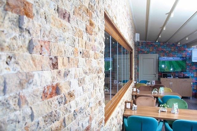 5X10Cm Scabos Doğal Taş Patlatma Mozaik Duvar Kaplaması