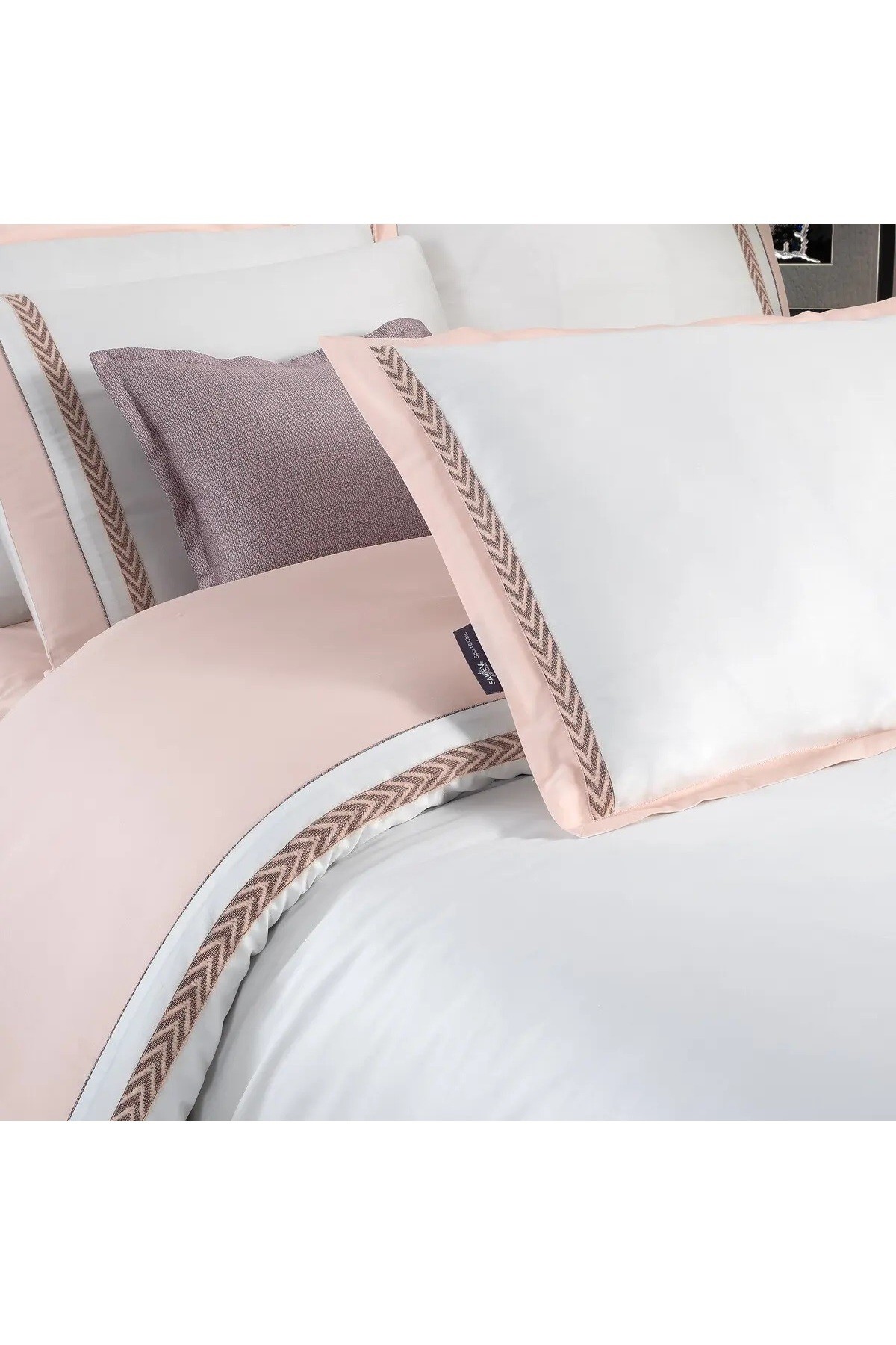 GRAZ SATEN KING SIZE PEMBE NEVRESİM TAKIMI