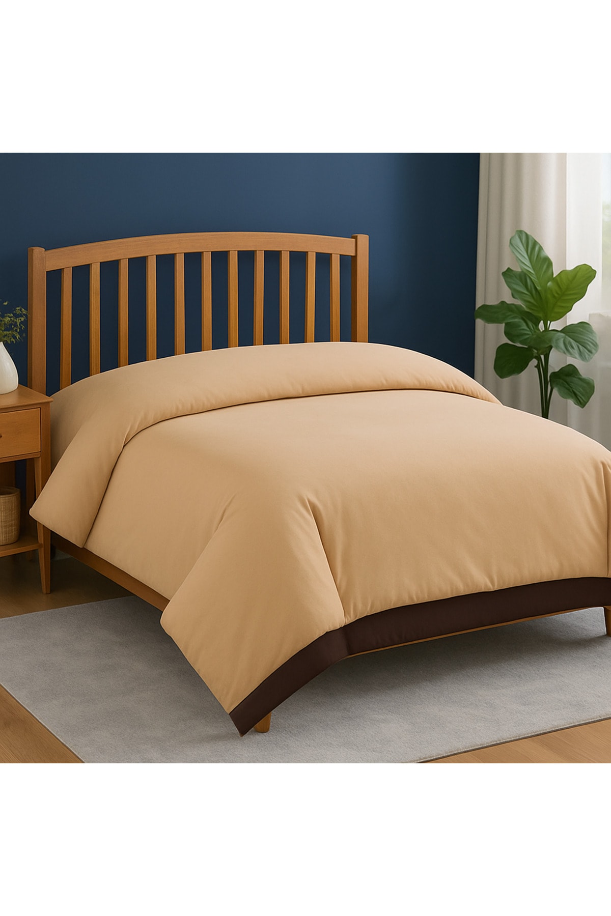 Plain Çift Taraflı %100 Pamuk King Size Nevresim