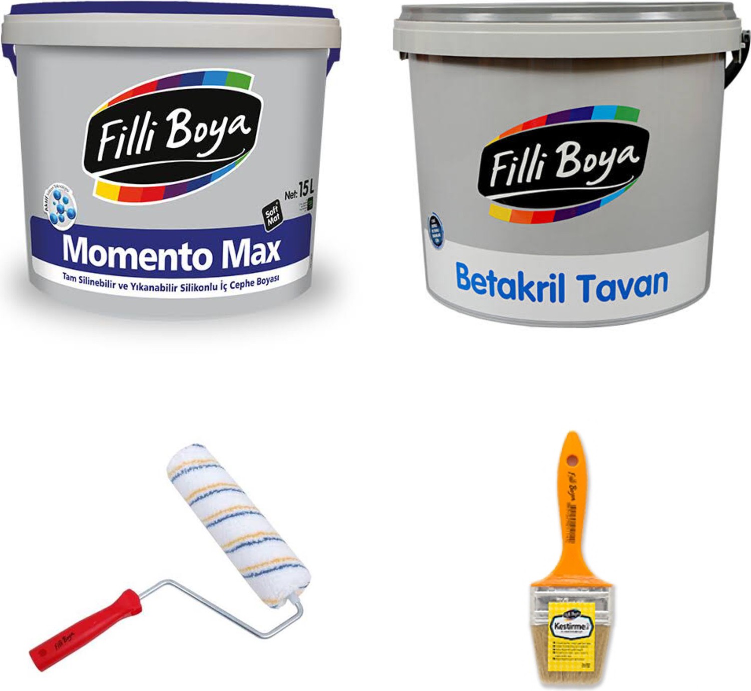 Momento Max Silikonlu Iç Cephe Boyası 15 L. + Tavan Boyası 17,5 kg + Set