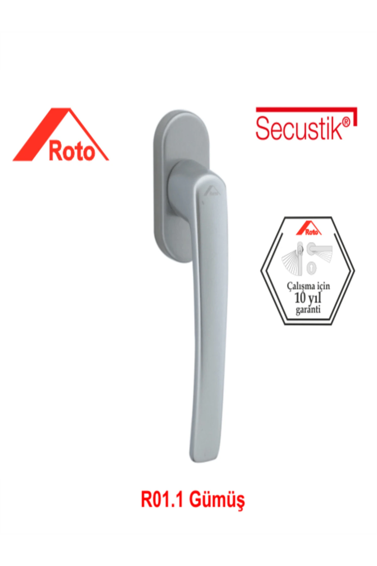 Secustik Pencere Kolu Gümüş