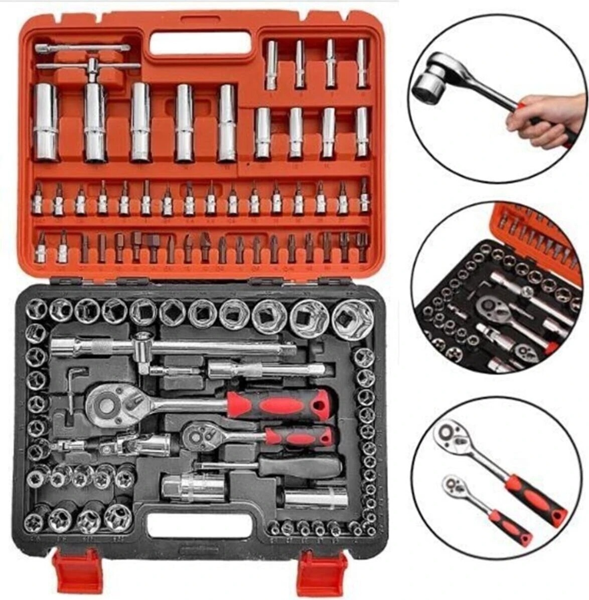 108 Pcs Crv Çeliği Profesyonel Parlak Lokma Takımı 1/2-1/4 (108 Parça)