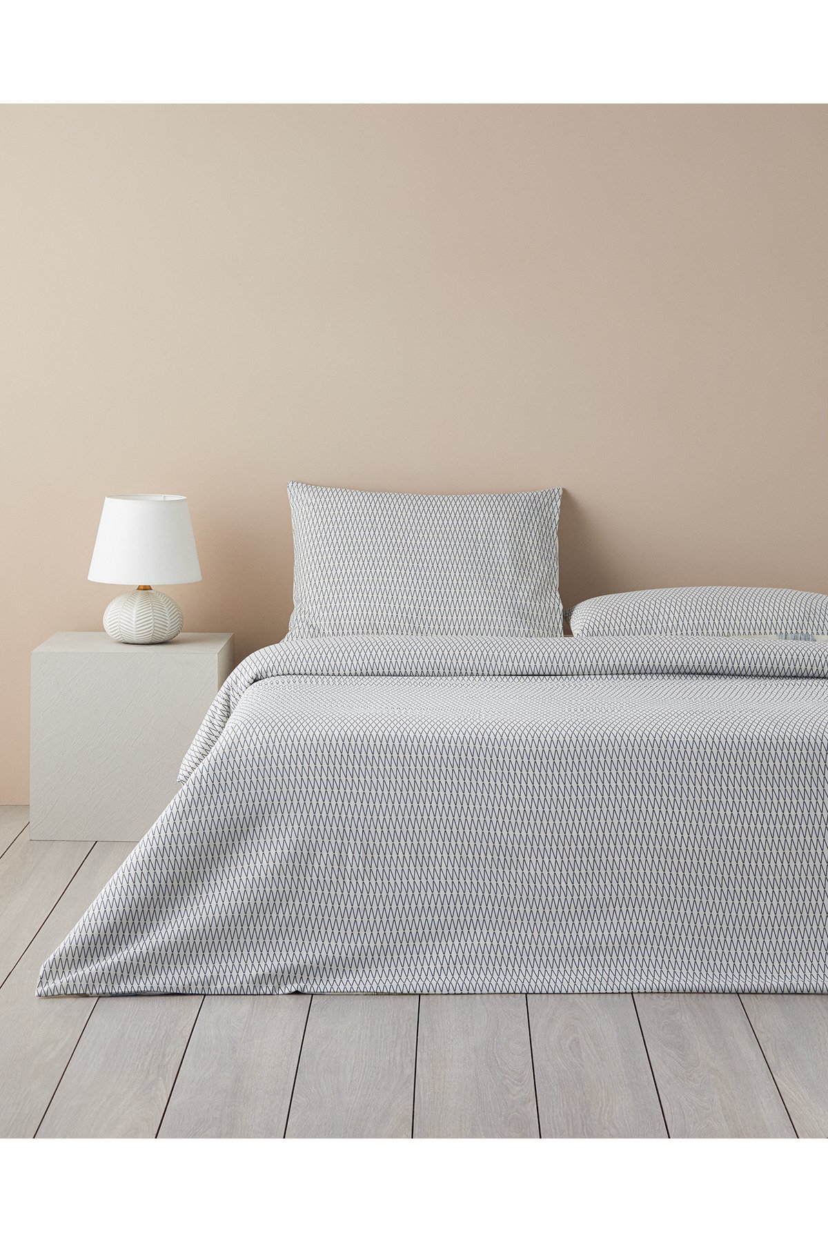 Modern Argyle Pamuk Çift Kişilik Nevresim Takımı 200x220 cm Mavi