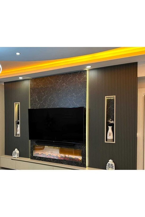 Antalya Yıldız Duvar Lambri Profili Lb 3783 Duvar Profili Soft Touch Fırtına Gri