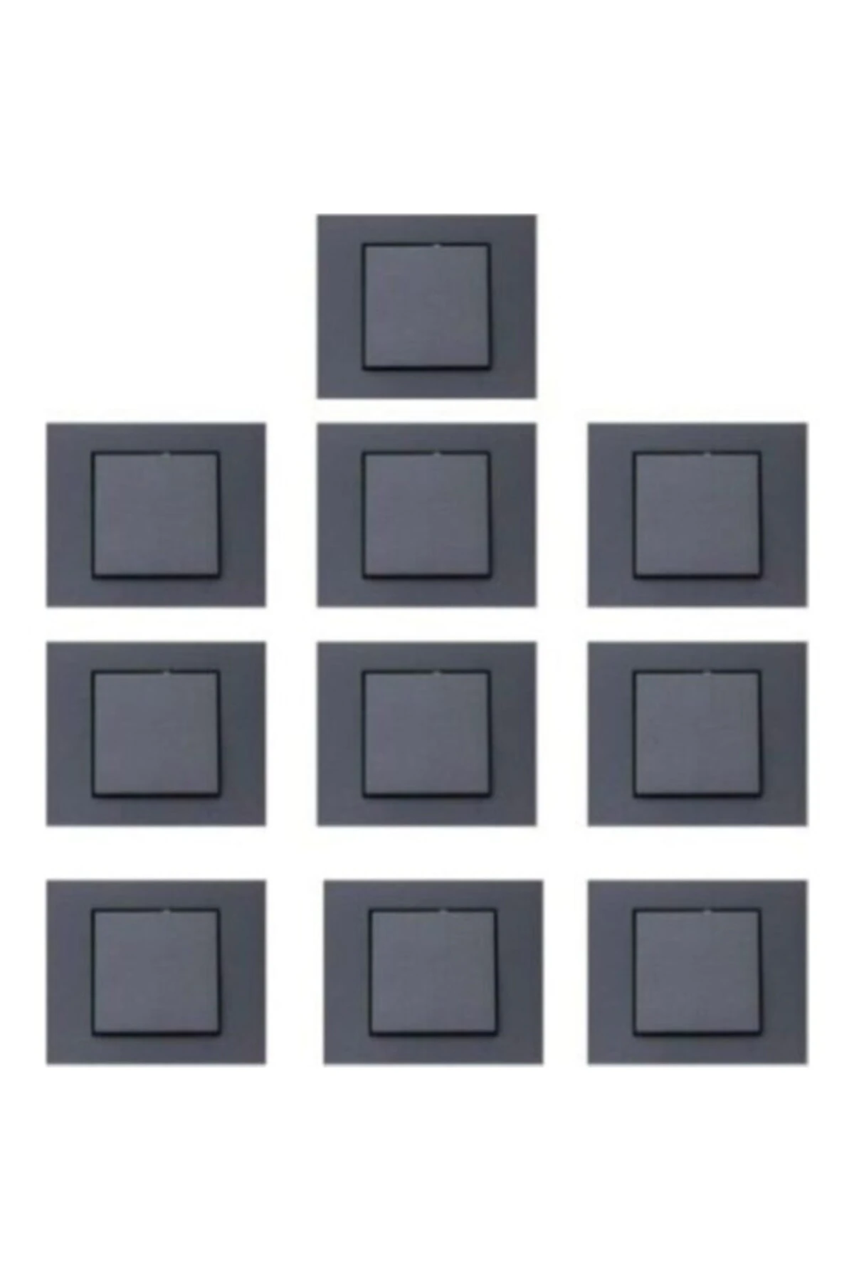 Ovivo Grano Füme Anahtar 10'lu Paket Çerçeve Dahil Ovivo Füme Anahtar 10'lu