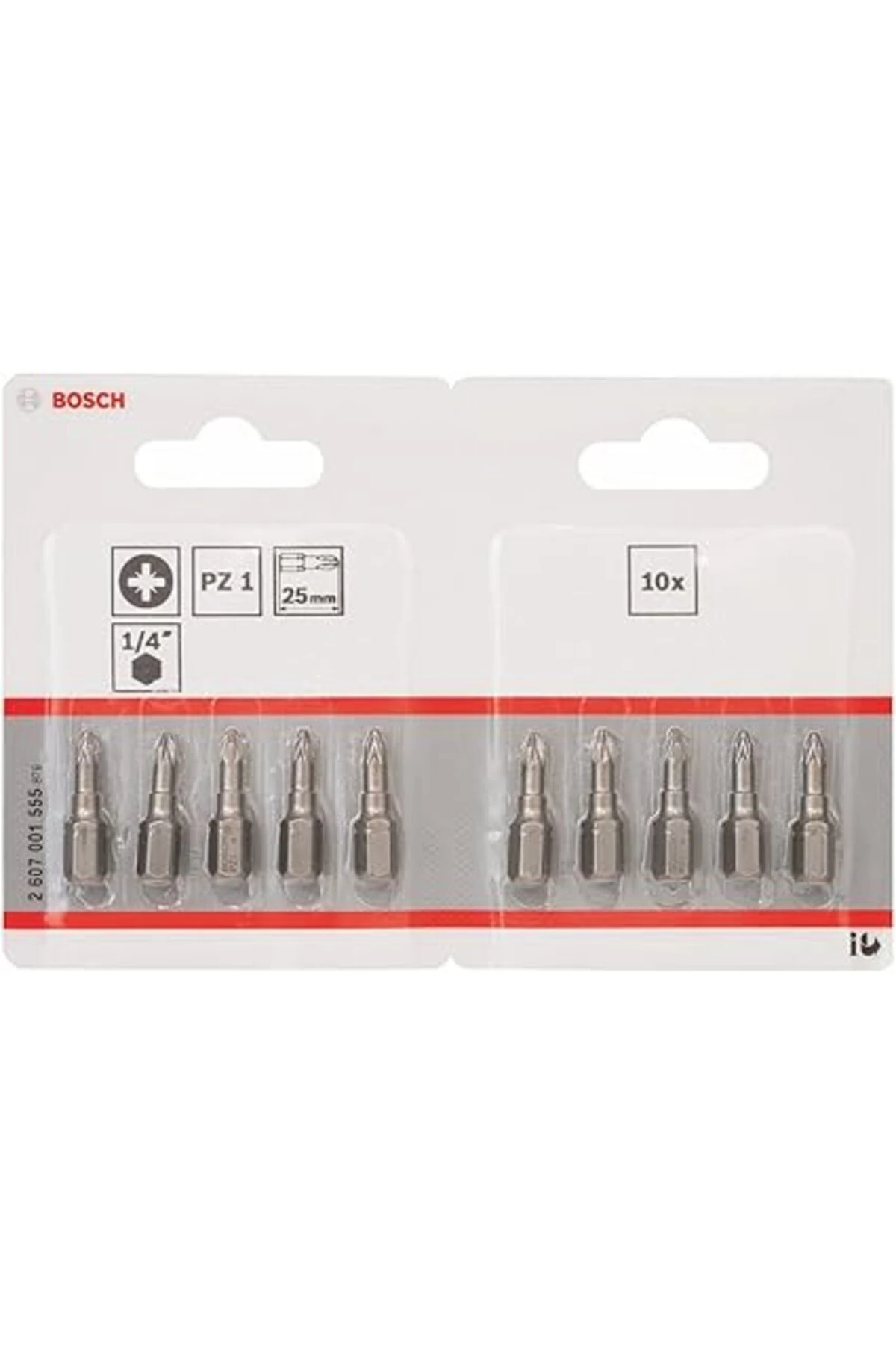 Professional Zubehör 2607001555 Schrauberbit Extra-Hart PZ 1, 25 mm, 10 Stück