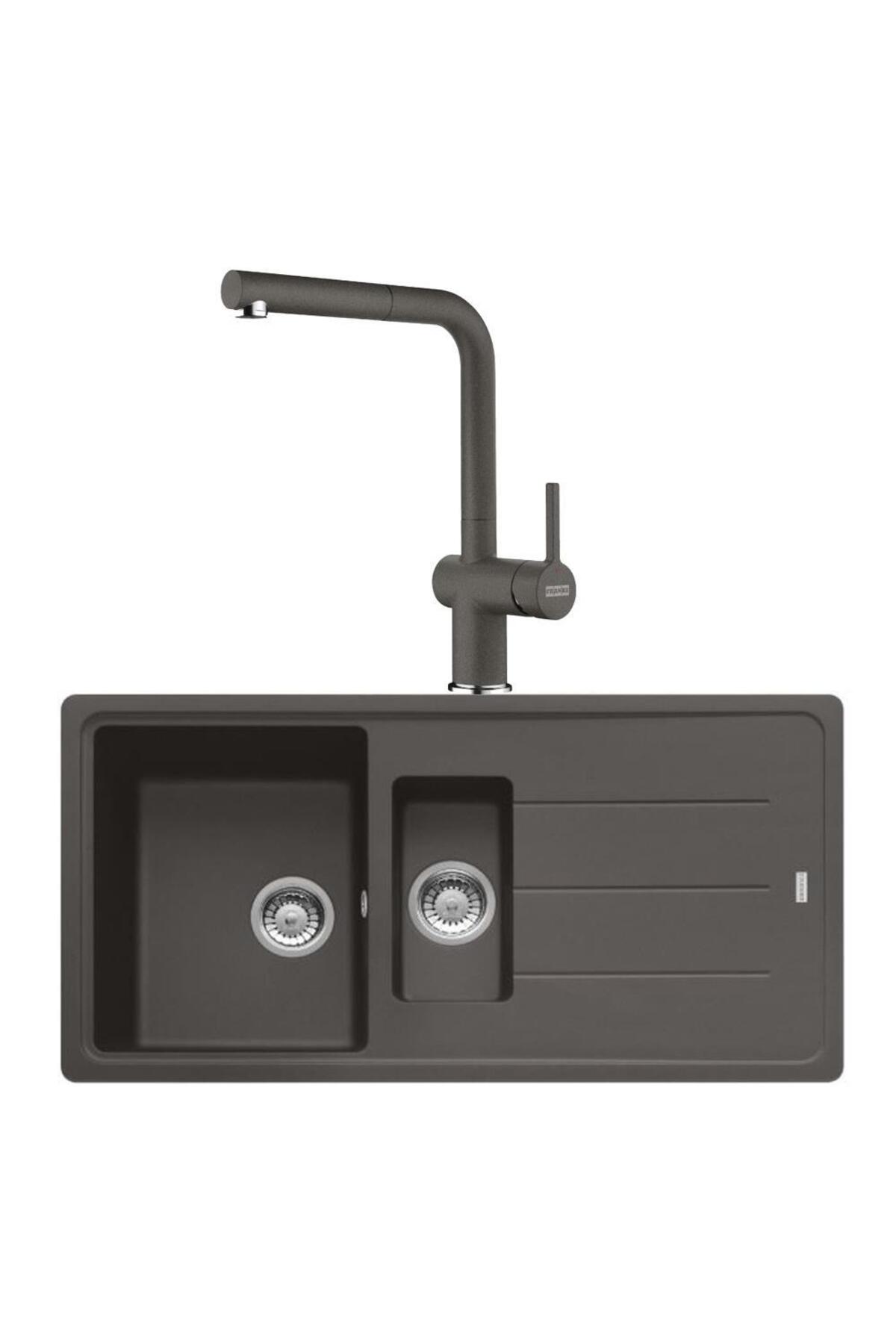 Basis BFG 651 SLATE GRİ Granit Evye Active Plus Doccia 2.0 Spiralli Batarya Set