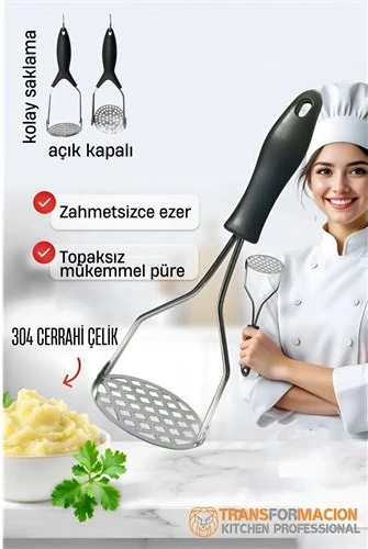 Patates Ezici 304 Paslanmaz Çelik Havuç Muz Avokado Ezici