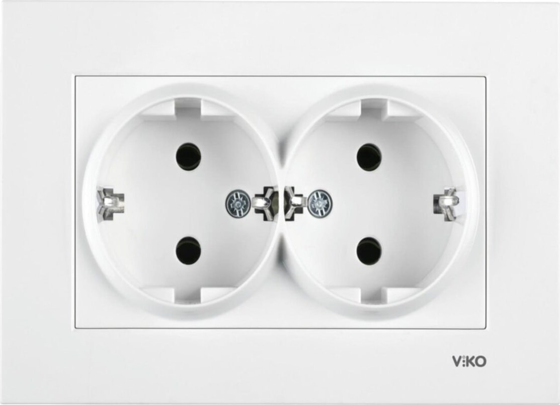 Karre Ikili Topraklı Priz - Beyaz PRIZ-031
