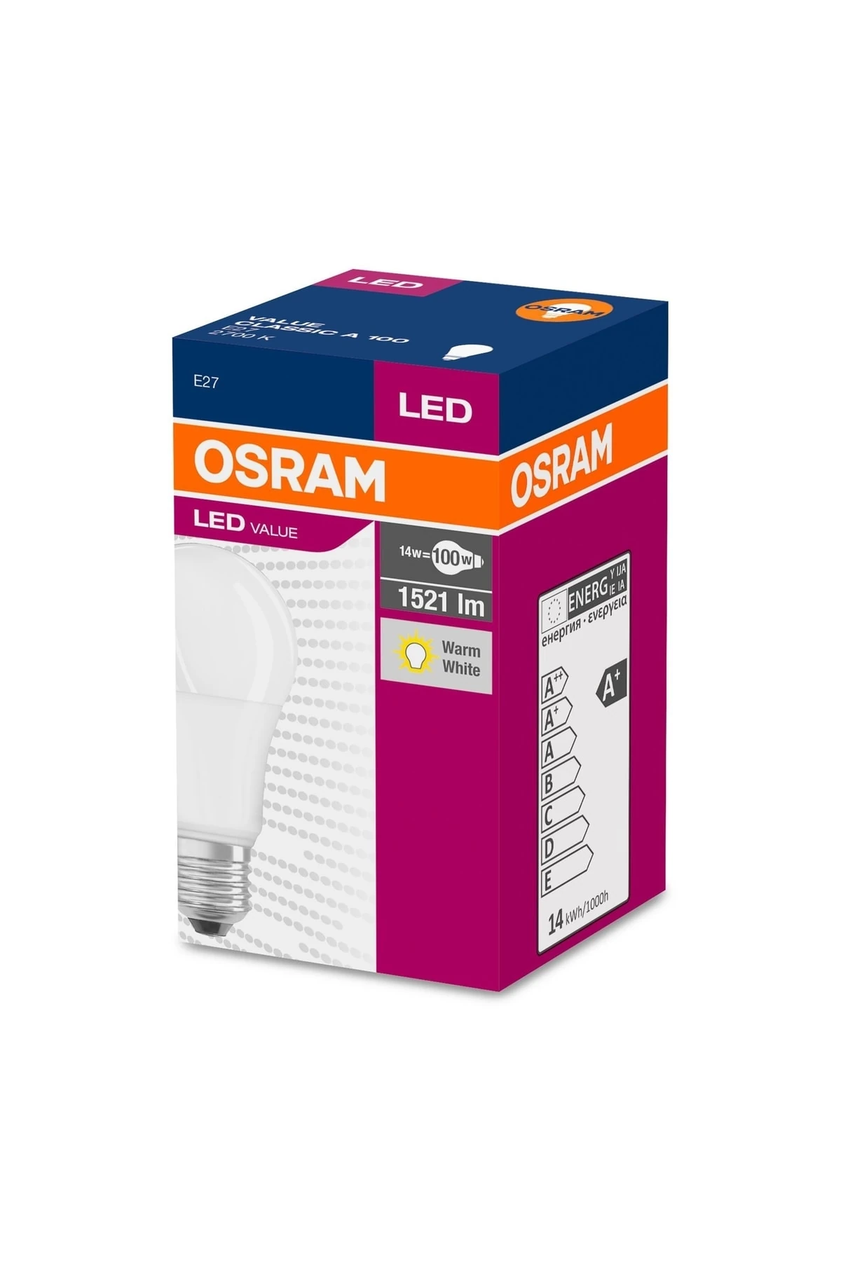 Led Value Cla100 12W/100W 1521Lm E27 Ampul - 2700K Sarı Işık