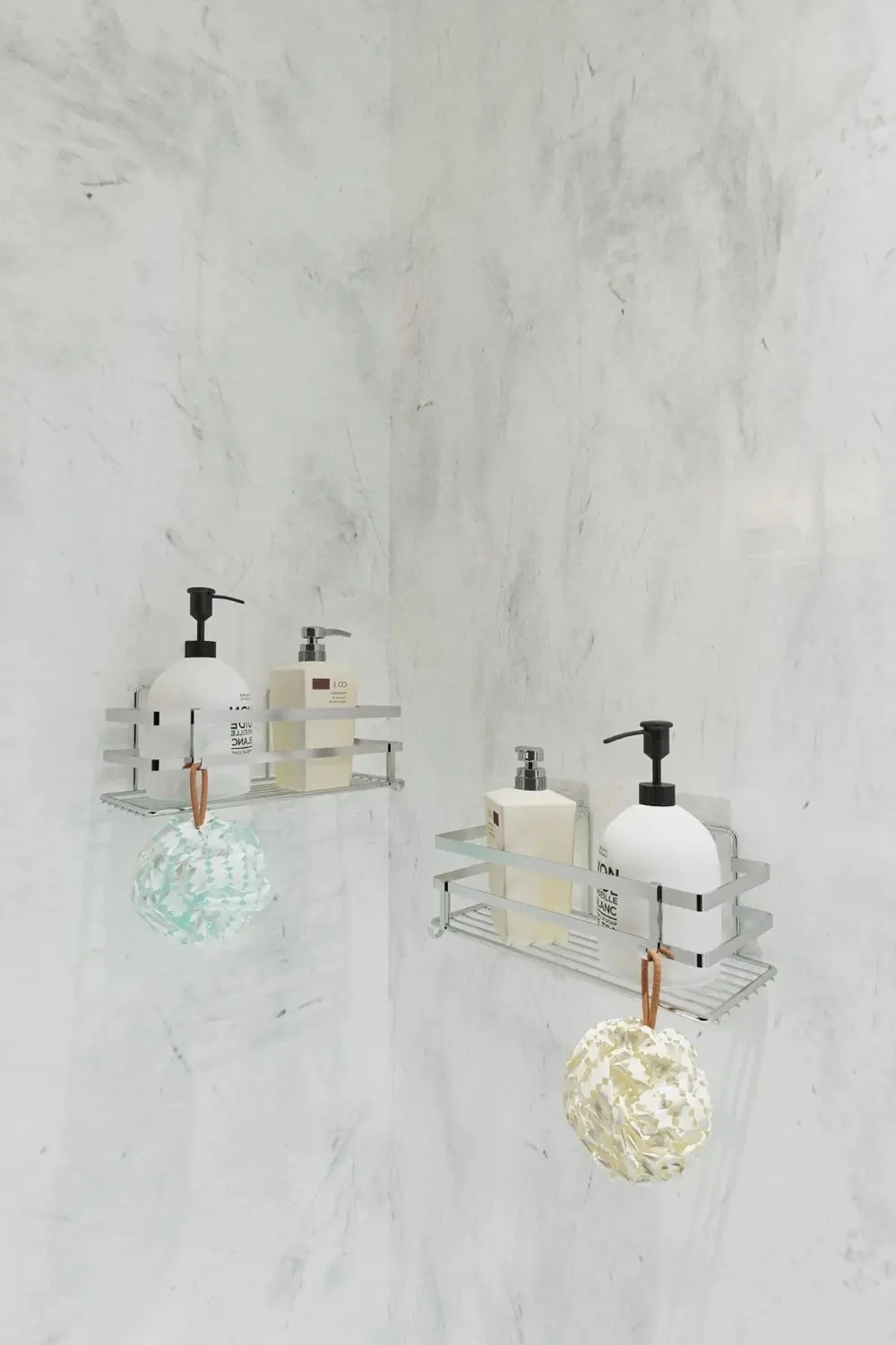 Yapışkanlı Kancalı 2 Adet Set Banyo Rafı SB04SY