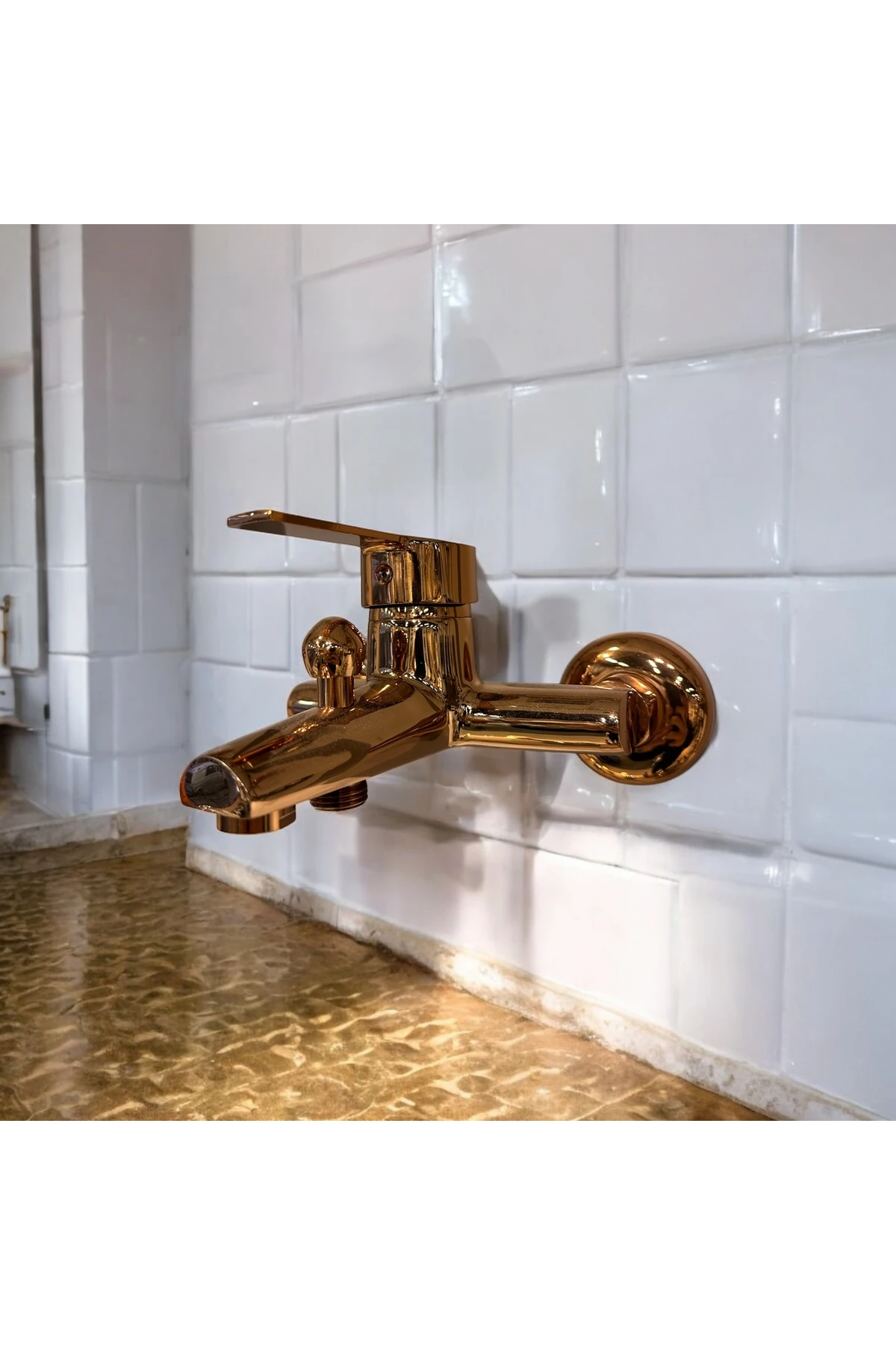 Bronz Duş Seti Bakır Banyo Bataryası Dahil Kare Premium Yağmurlama Başlık