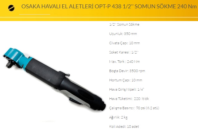 Opt-P 398 1/2" Somun Sökme 90°