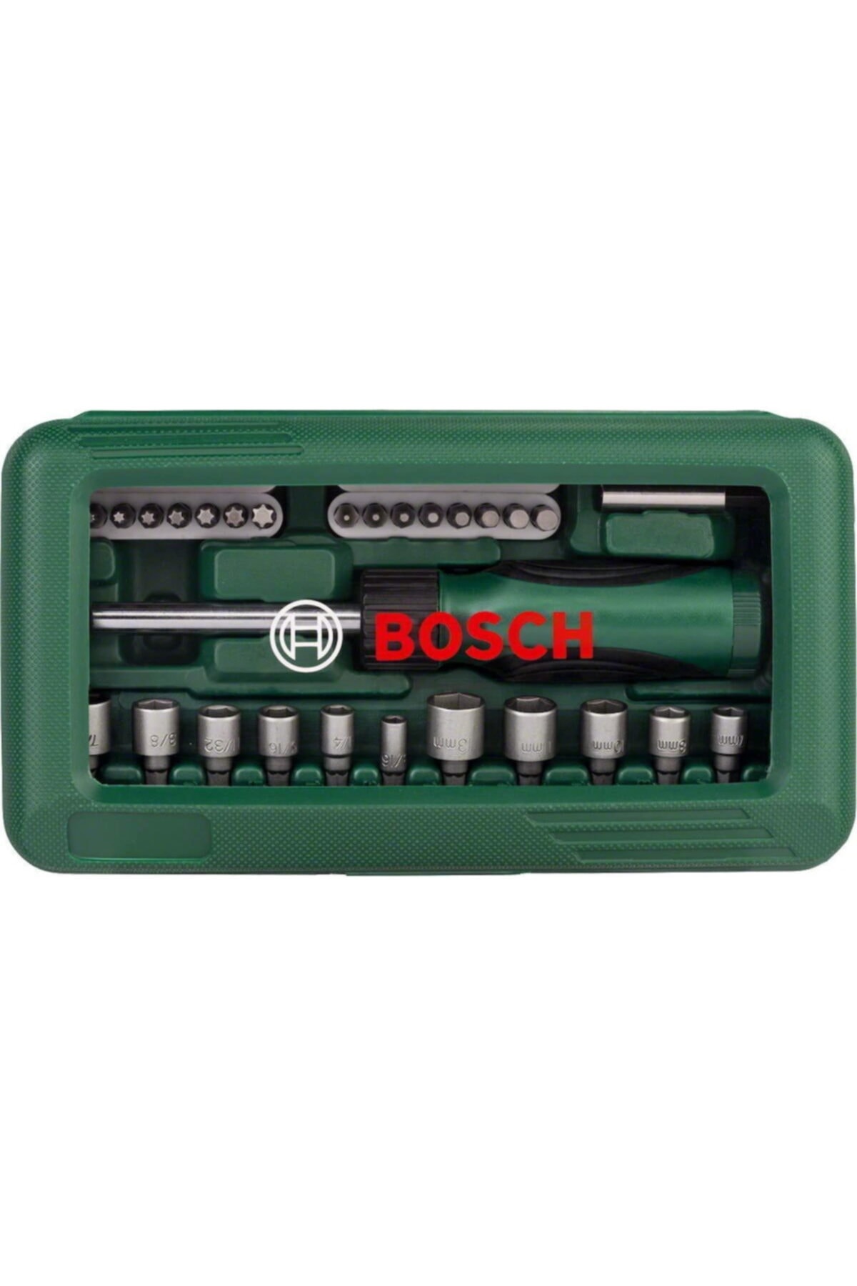 BOSCH 46 Parça Cırcır Tornavida Seti Vidalama Seti Lokma Seti + Esnek Bükülebilir Uzatma 30cm