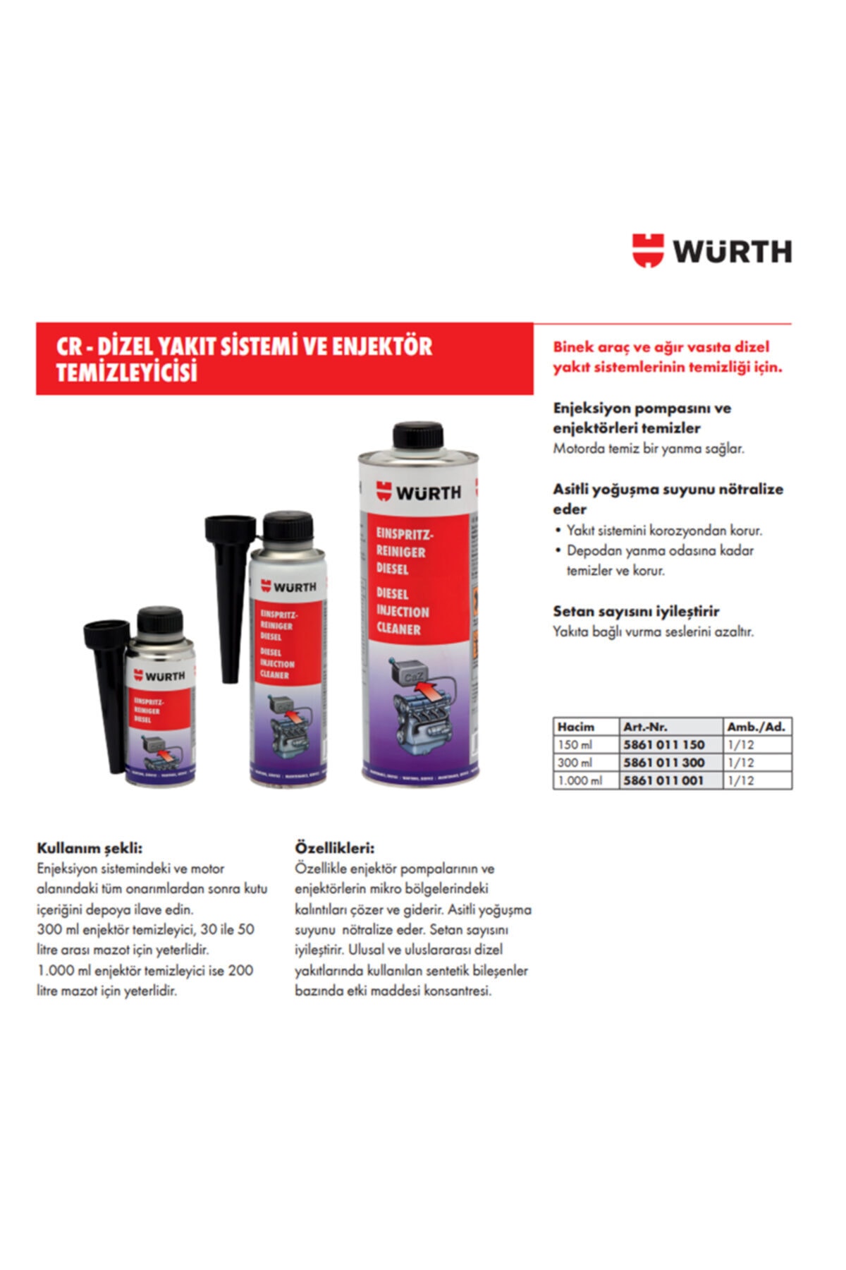 Dizel Enjektör Temizleyici 300 Ml / 2'li Paket / Orjinal Alman Üretimi