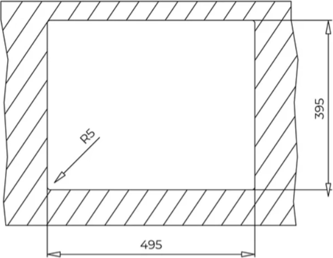 SQUARE 50.40 TG SP BLACK Tezgahaltı Granit Eviye Siyah 50 cm 115230020