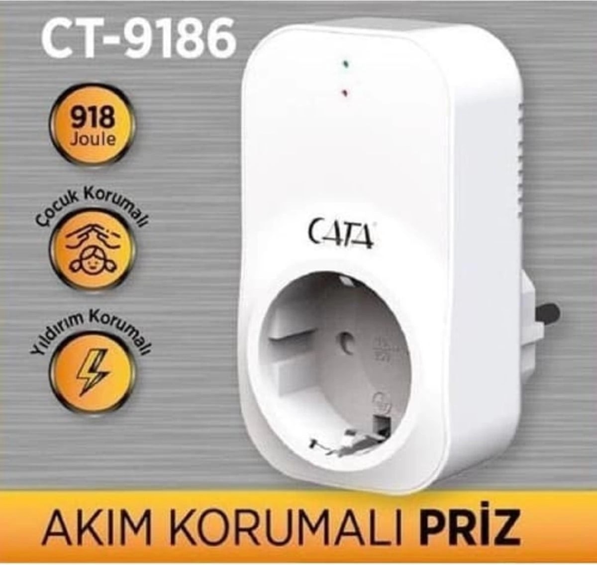 Ct-9186 Tekli Akım Korumalı Priz
